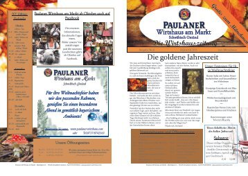 Die goldene Jahreszeit Die Wirtshauszeitung - Paulaner Wirtshaus