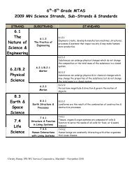 6th-8th Grade MTAS 2009 MN Science Strands, Sub-Strands ...