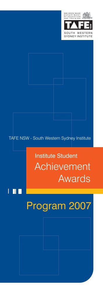 TAFE 2007 StudentAwards.cdr - South Western Sydney Institute ...