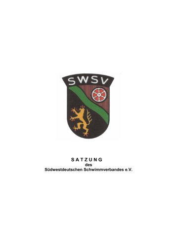 satzung - SÃ¼dwestdeutscher Schwimmverband