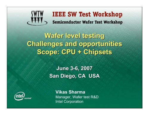 Sort Test Technology Development - Semiconductor Wafer Test ...