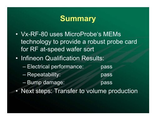 MicroProbe Vx-RF Probe Card Technology - Semiconductor Wafer ...