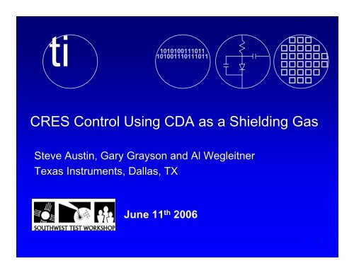 CRES Control Using CDA as a Shielding Gas