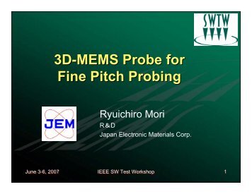 3D-MEMS Probe for Fine Pitch Probing - Semiconductor Wafer Test ...