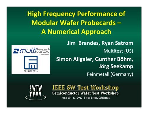 High Frequency Performance of Modular Wafer Probecards â A ...