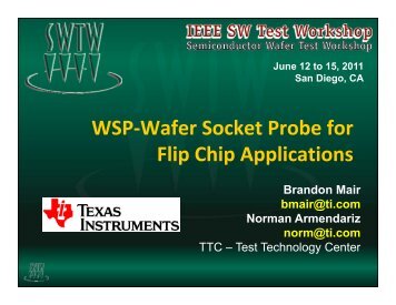 WSP Wafer Socket Probe for Flip Chip Applications - Semiconductor ...