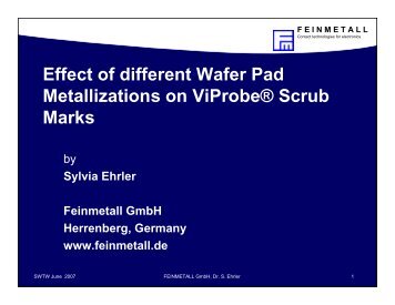 Effect of different Wafer Pad Metallizations on ViProbeÂ® Scrub Marks