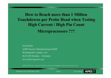 How to Reach more than 1 Million Touchdowns per Probe Head ...
