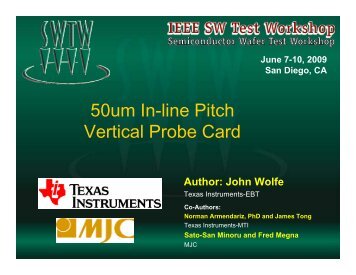 50-um Pitch Vertical Probing - Semiconductor Wafer Test Workshop