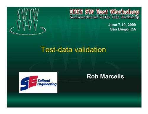 Test-data validation - Semiconductor Wafer Test Workshop