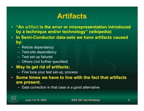 Test-data validation - Semiconductor Wafer Test Workshop