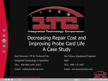 Decreasing Repair Cost and Improving Probe Card Life A Case Study