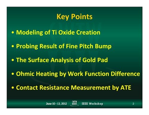 An Analysis of Contact Resistance between Probe Tip and Gold Pad