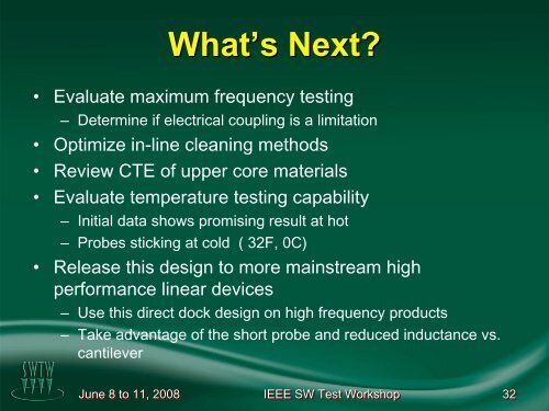 Podium Presentation Template - Semiconductor Wafer Test Workshop