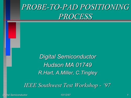 probe-to-pad positioning process - Semiconductor Wafer Test ...