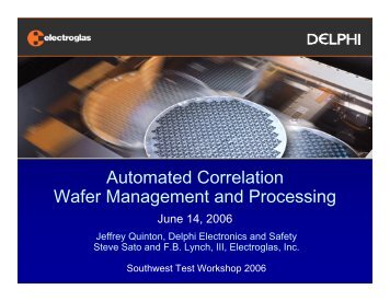 Automated Correlation Wafer Management and Processing