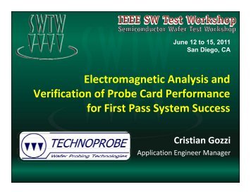 High Frequency Probe - Semiconductor Wafer Test Workshop