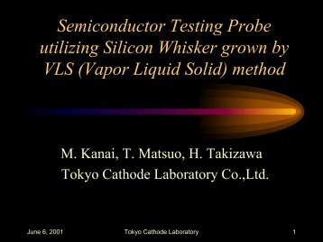Semiconductor Testing Probe Utilizing Silicon Whiskers Grown by VLS