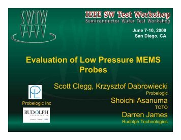 Evaluation of Low Pressure MEMS Probes - Semiconductor Wafer ...