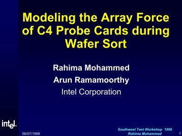 Modeling the Array Force of C4 Probe Cards during Wafer Sort