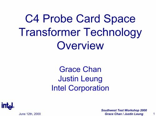 C4 Probe Card Space Transformer Technology Overview