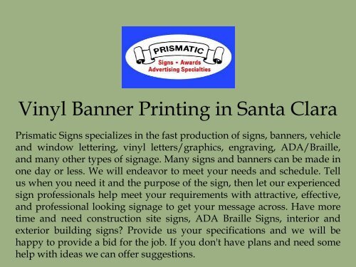 Vinyl Banner Printing In Santa Clara