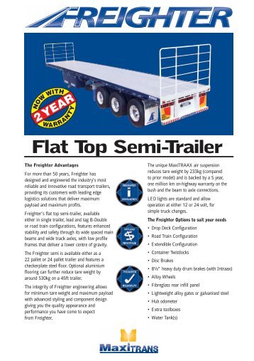 Freighter - Flat Top Semi-Trailer News - SX Trailers