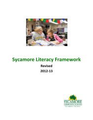 Sycamore Literacy Framework - Sycamore Community Schools