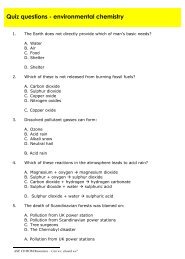 Quiz questions - environmental chemistry - National STEM Centre