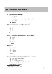 Quiz questions â Solar system - National STEM Centre