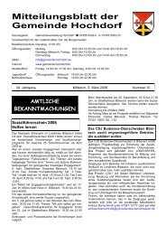 Mitteilungsblatt 10/2008 - Gemeinde Hochdorf