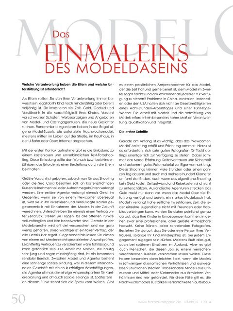 DOPAMIN MODELS - Interview HARBOR Magazine (german)