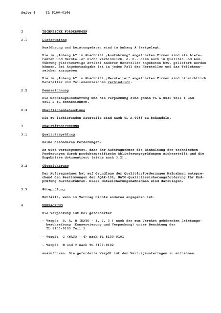 TL 5180-0164 - Bundesamt fÃ¼r Wehrtechnik und Beschaffung