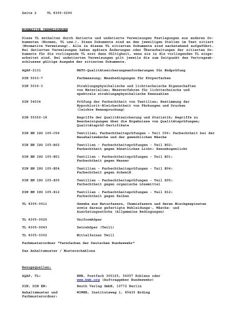 TL 8305-0290 - Bundesamt fÃ¼r Wehrtechnik und Beschaffung