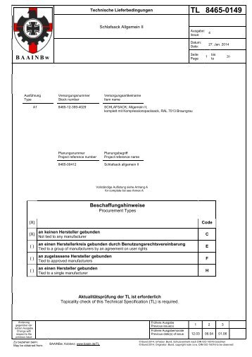 TL 8465-0149 - Bundesamt fÃ¼r Wehrtechnik und Beschaffung