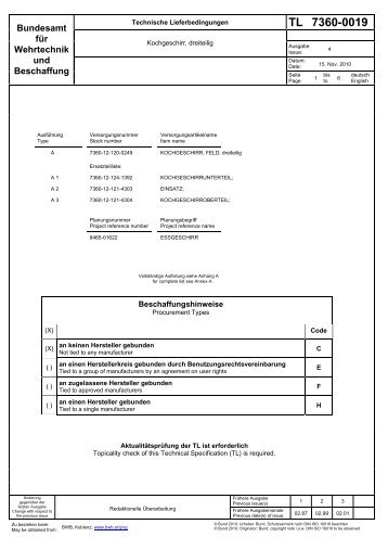 DIN ISO 2859-1 - Bundesamt fÃ¼r Wehrtechnik und Beschaffung