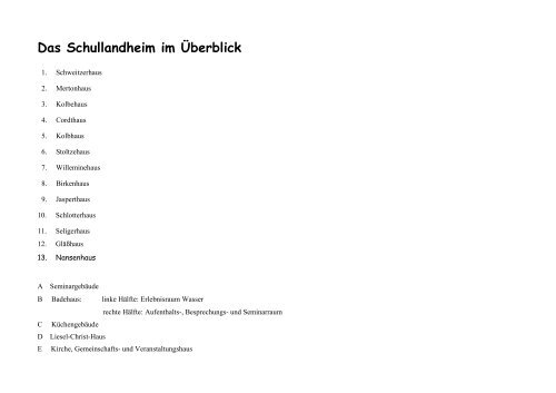 Lageplan der Wegscheide 2000