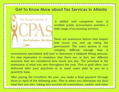 Get To Know More about Tax Services in Atlanta