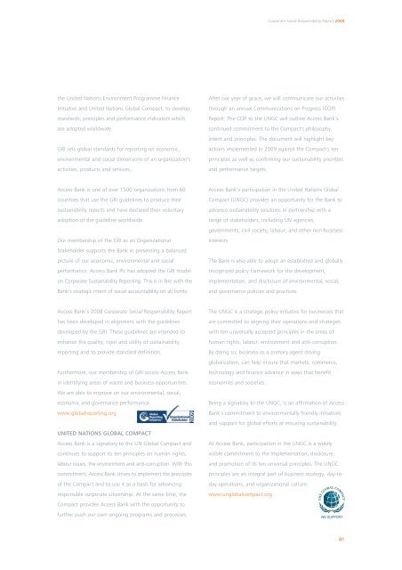 Corporate Social Responsibility Report 2008 As ... - Access Bank