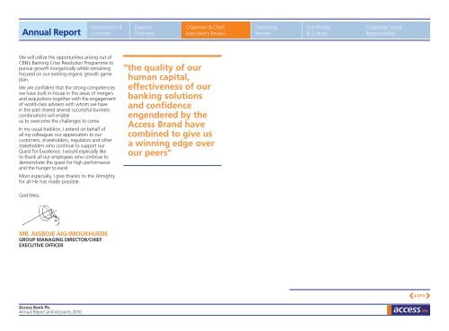 2010 Access Bank Annual Report and Accounts