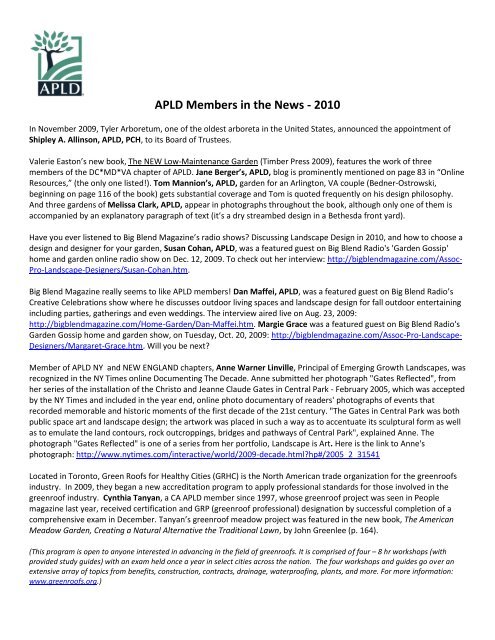 APLD Members in the News - 2010 - Association of Professional ...