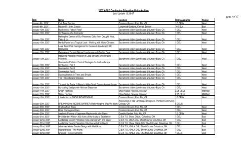 2007 APLD Continuing Education Units Archive Last Update 12.20 ...