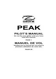 PILOT'S MANUAL MANUEL DE VOL - Ozone