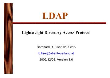 LDAP Lightweight Directory Access Protocol