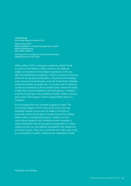 foundation annual report 2009â10 - National Gallery of Australia