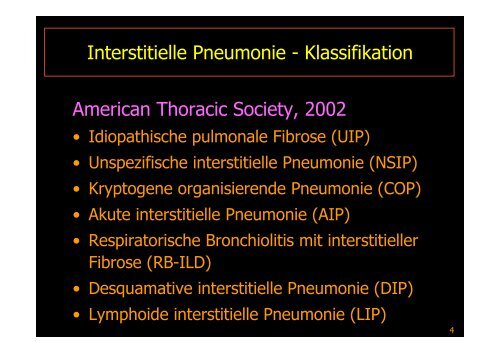 Interstitielle Pneumonie - Diagnostikum Graz