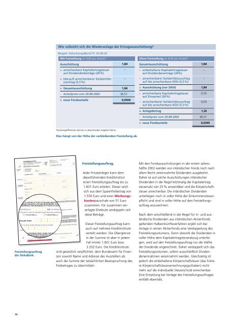 Was ist steuerlich zu beachten? - Deka Investmentfonds