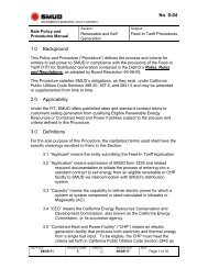 SMUD Feed-In Tariff Procedure - Sacramento Municipal Utility District