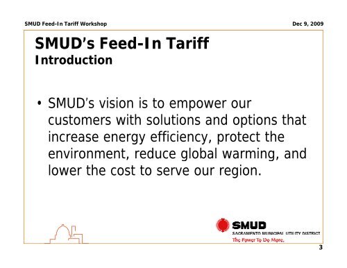 SMUD's Feed-In Tariff