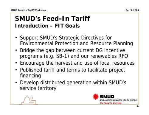 SMUD's Feed-In Tariff